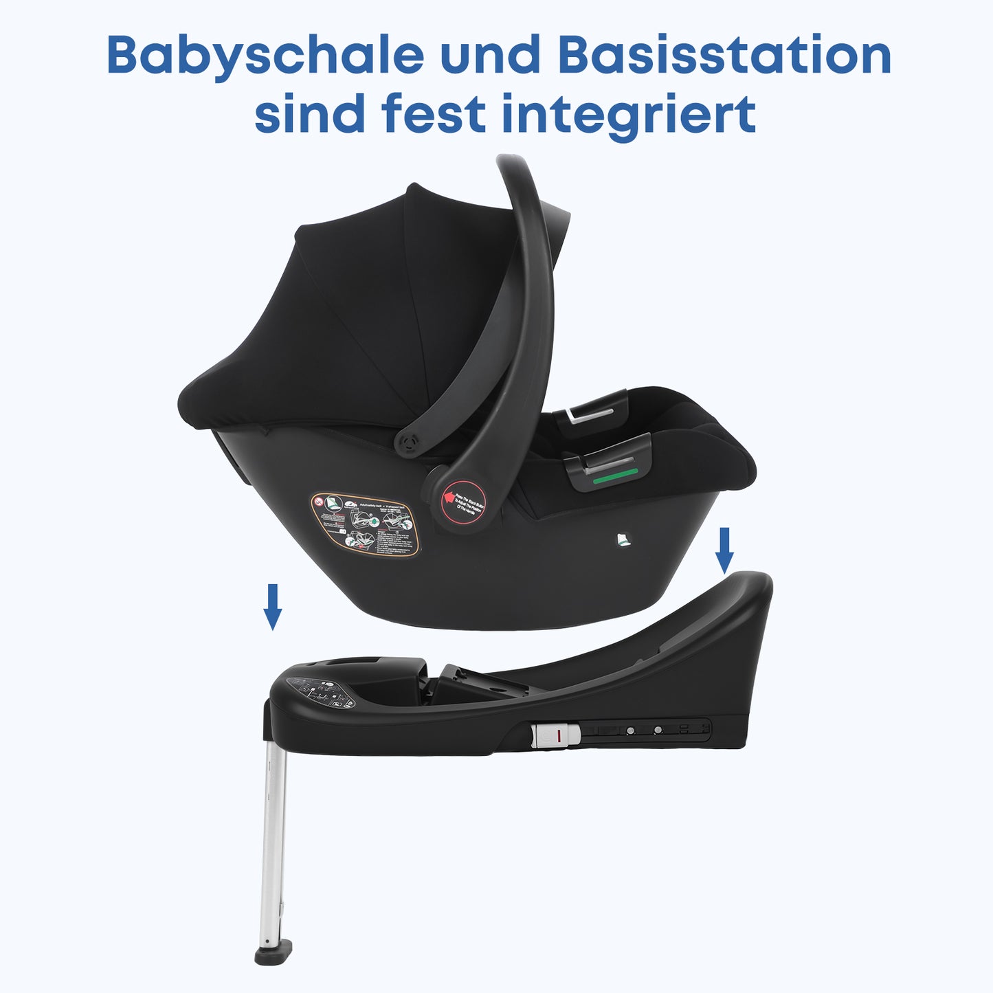 Babyschale 4-in-1 I 3.3kg Leichtgewicht I UV45+ & Belüftung I BaseLock-System I DE-Lager