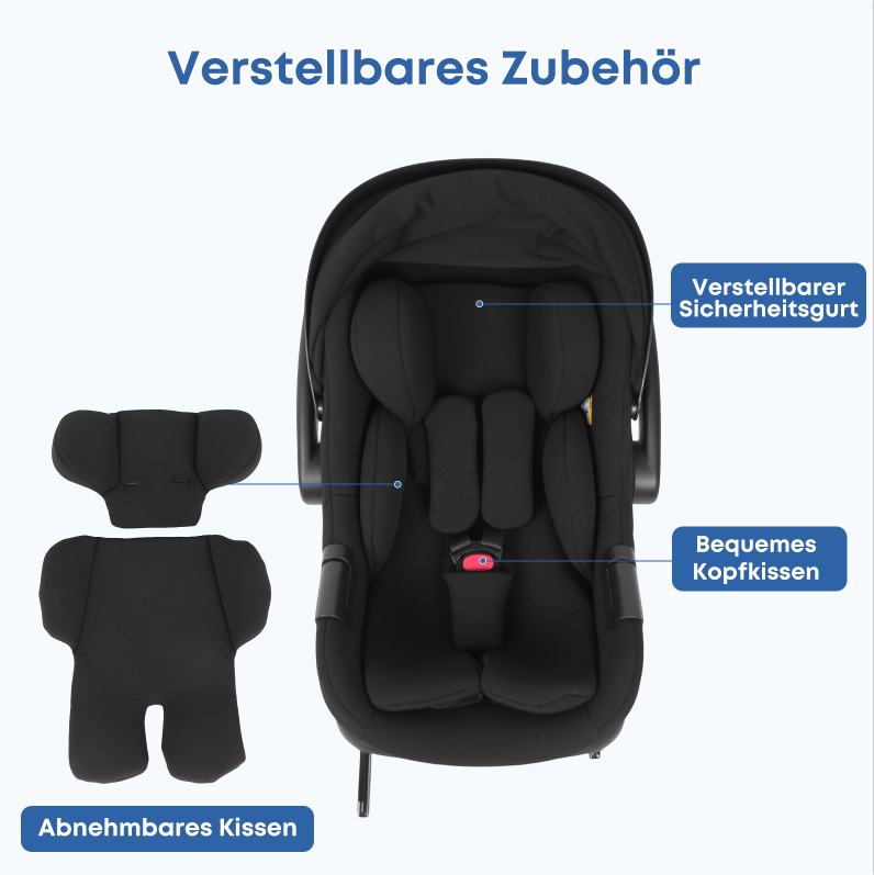 Babyautositz I UV45+ Sonnenschutz I BaseLock-Anzeige I 6.8kg DE-Lager