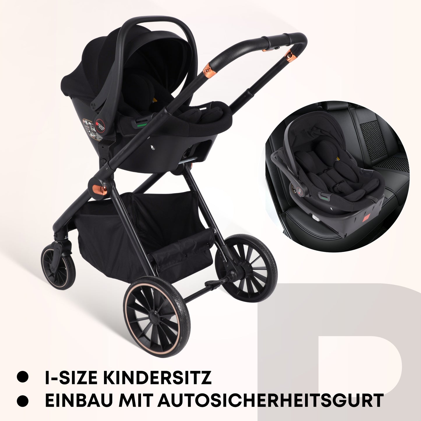 Babyautositz I UV45+ Sonnenschutz I BaseLock-Anzeige I 6.8kg DE-Lager