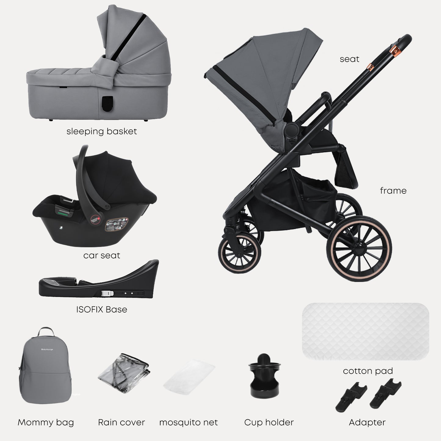 BabyVoyage 4 in 1 Baby Stroller