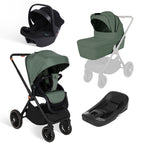 BabyVoyage 4 in 1 Kinderwagen Alpin Grün: Zwei Schiebe-Richtungen + Ein-Klick-Faltung