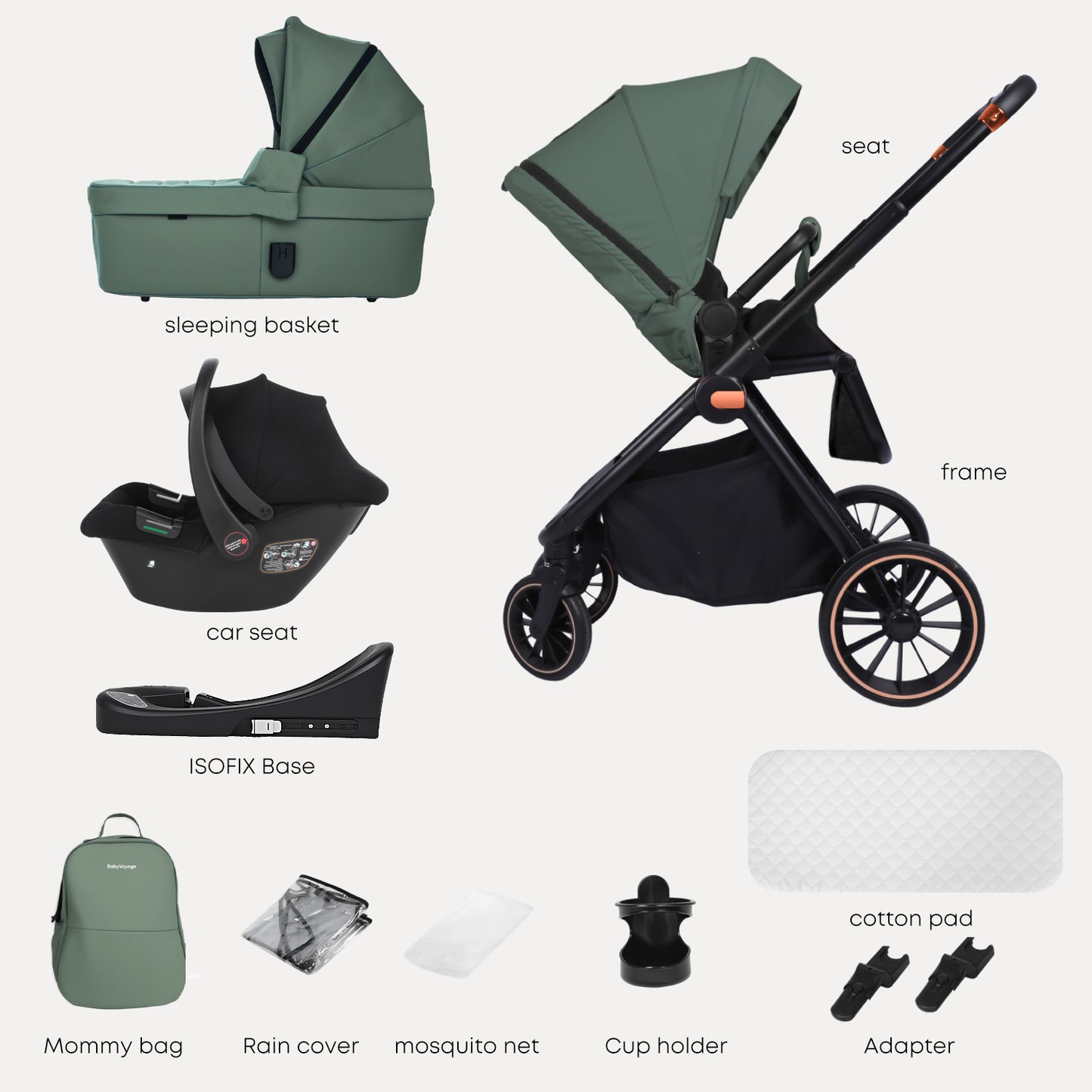 BabyVoyage 4 in 1 Baby Stroller