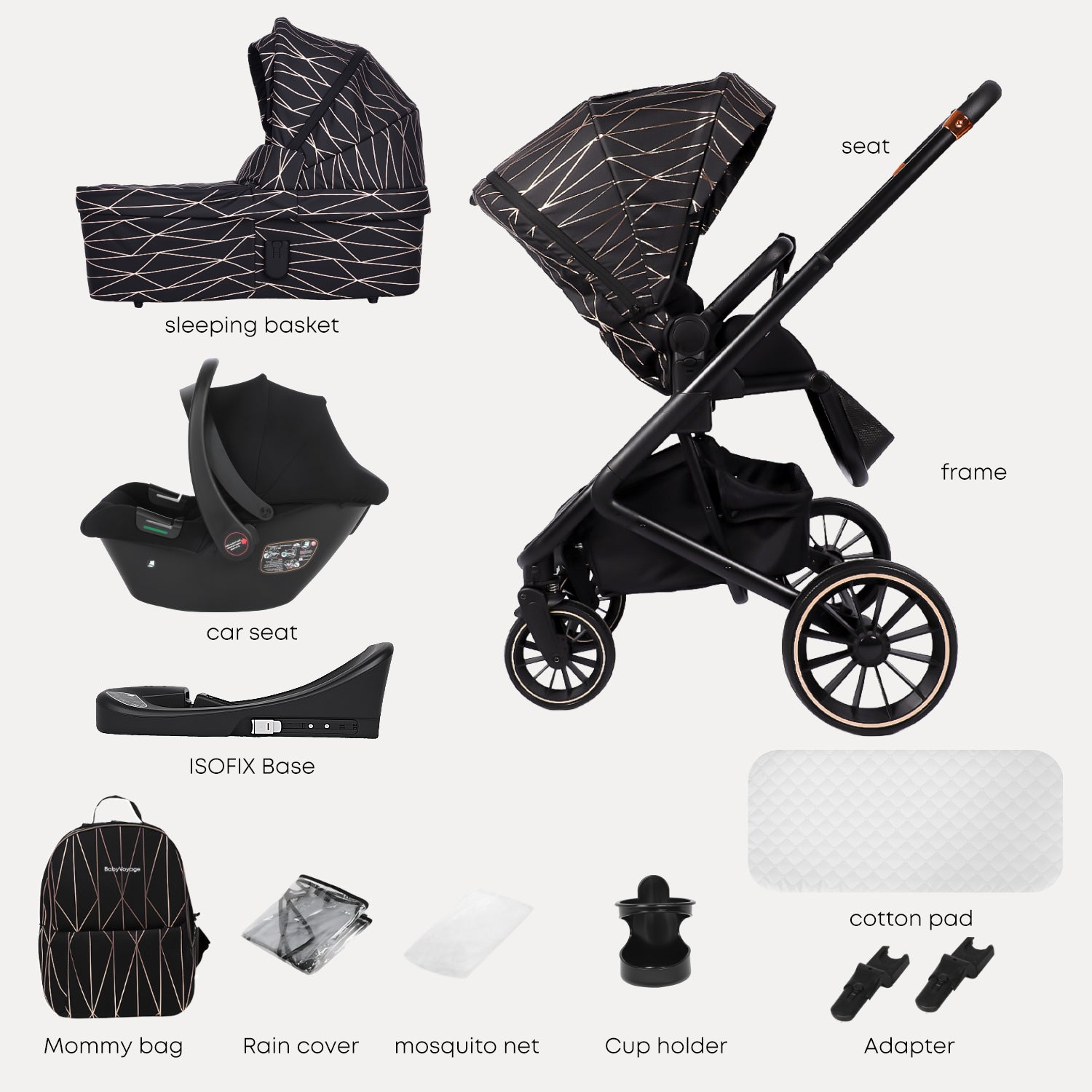 BabyVoyage 4 in 1 Baby Stroller