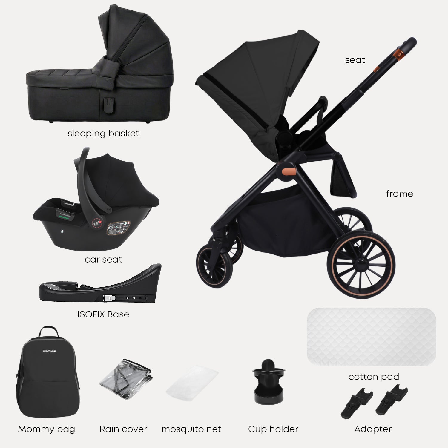BabyVoyage Baby Travel System 4-in-1