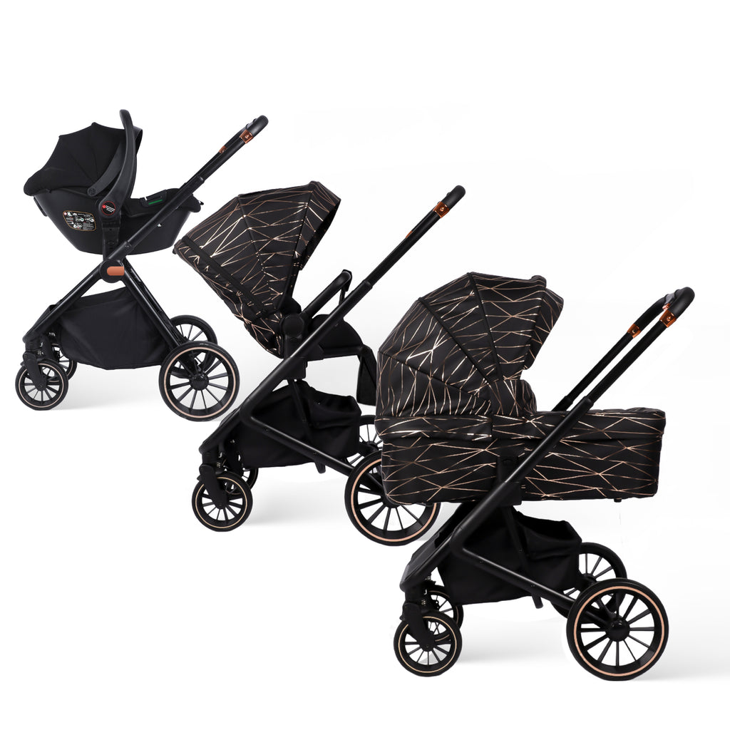 BabyVoyage Kinderwagen 3 in 1 Inklusive Sitz, Babywanne Autositz Zweiwegeinstallation, geländegängig