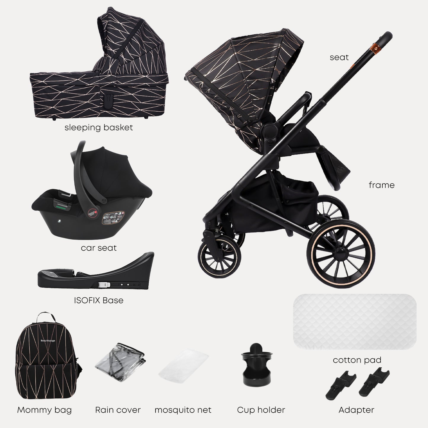 BabyVoyage 4-in-1 Baby Stroller