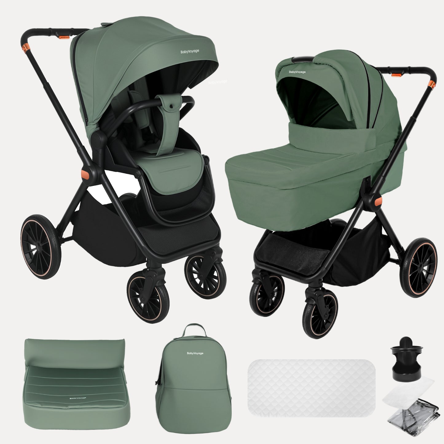 BabyVoyage 2-in-1-Baby Stroller