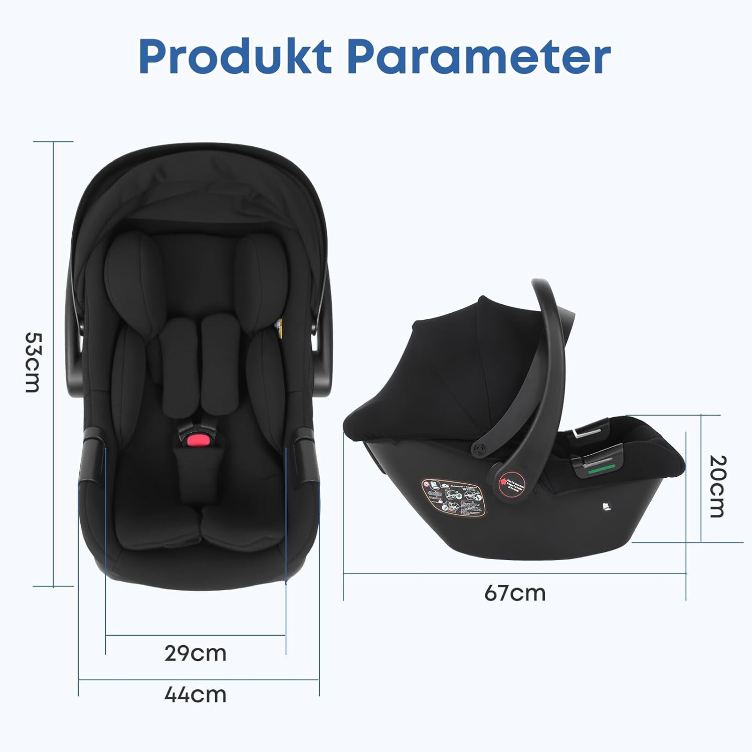 BabySchale  I UV45+ Sonnenschutz I BaseLock-Anzeige I 6.8kg DE-Lager