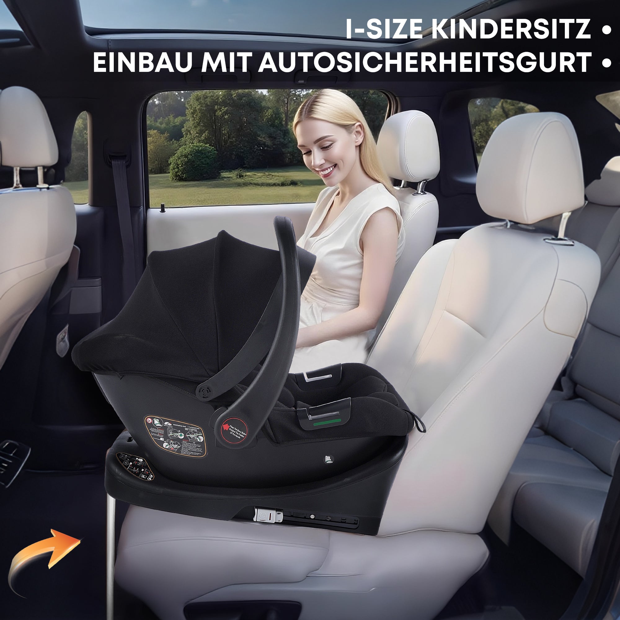 BabyVoyage 4-in-1 Kinderwagen set Schwarz und Gold Nahtloser Wechsel zwischen mehreren Szenen