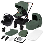 BabyVoyage 3-in-1Kinderwagen| Zweiweg-Montage & Einhand-Faltung Klassisches Grün