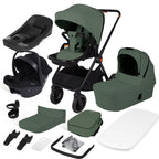 BabyVoyage 4 in 1 Kinderwagen Alpin Grün: Zwei Schiebe-Richtungen + Ein-Klick-Faltung