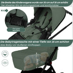Baby Voyage kinderwagen Khaki 2-in-1 Federung Höhenverstellbarer Griff Zusammenklappbar Gleiten