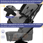 BabyVoyage 2-in-1 kinderwagen Geeignet für Neugeborene Einhand-Faltung Schwarz