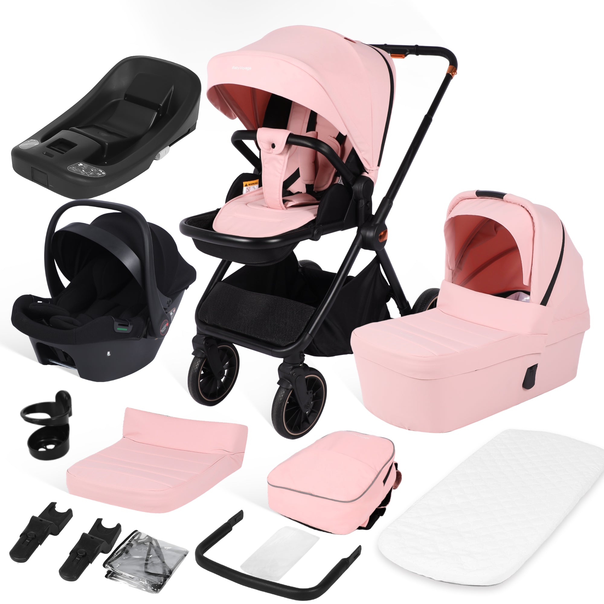 BabyVoyage 4in1 Reisesystem Kirschblüte: Zwei Richtungen + Ein-Klick-Faltung   Alu-Rahmen