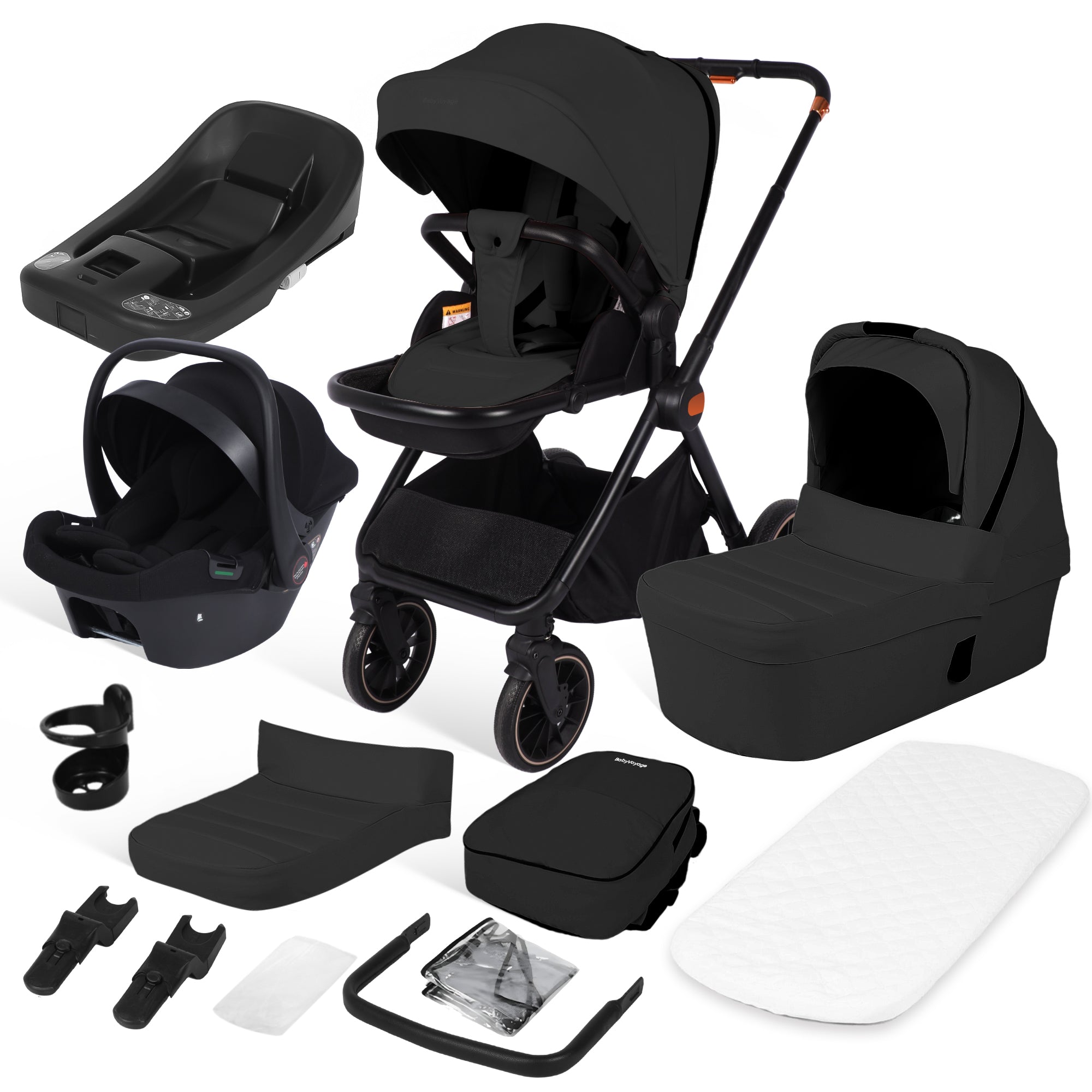 Kinderwagen 4in1 Stressfreie Übergänge:  I Einhand-Faltung I Mit Sonnen-& Insektenschutz