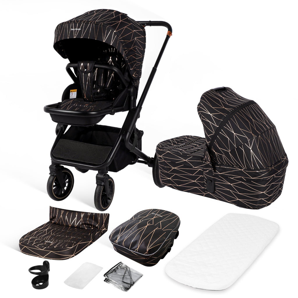Baby Voyage kinderwagen Khaki 2-in-1 Federung Höhenverstellbarer Griff Zusammenklappbar Gleiten