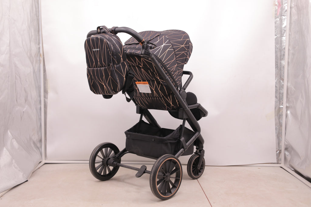 Cochecito plegable 2 en 1 BabyVoyage con capazo y asiento separados, portavasos, mosquitera y otros regalos