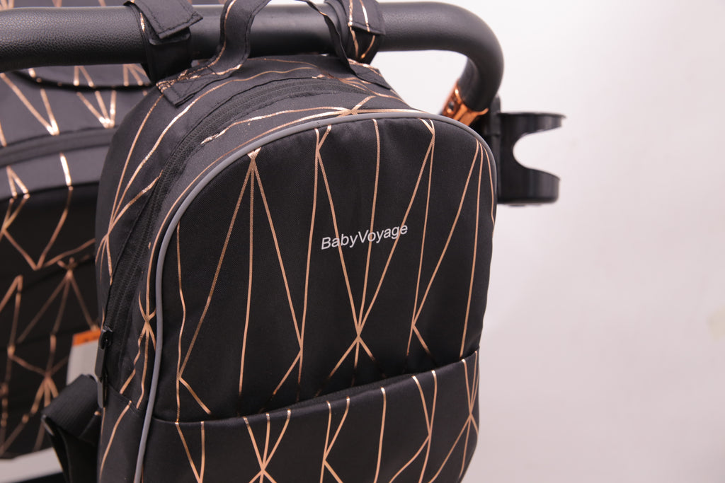Cochecito plegable 2 en 1 BabyVoyage con capazo y asiento separados, portavasos, mosquitera y otros regalos