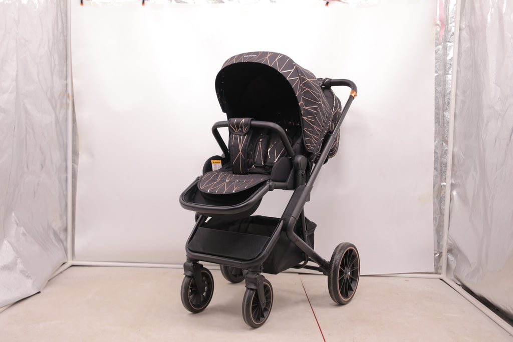 2-in-1-Kinderwagen, faltbar, für Neugeborene, mit Aluminiumrahmen und umkehrbarem Sitz