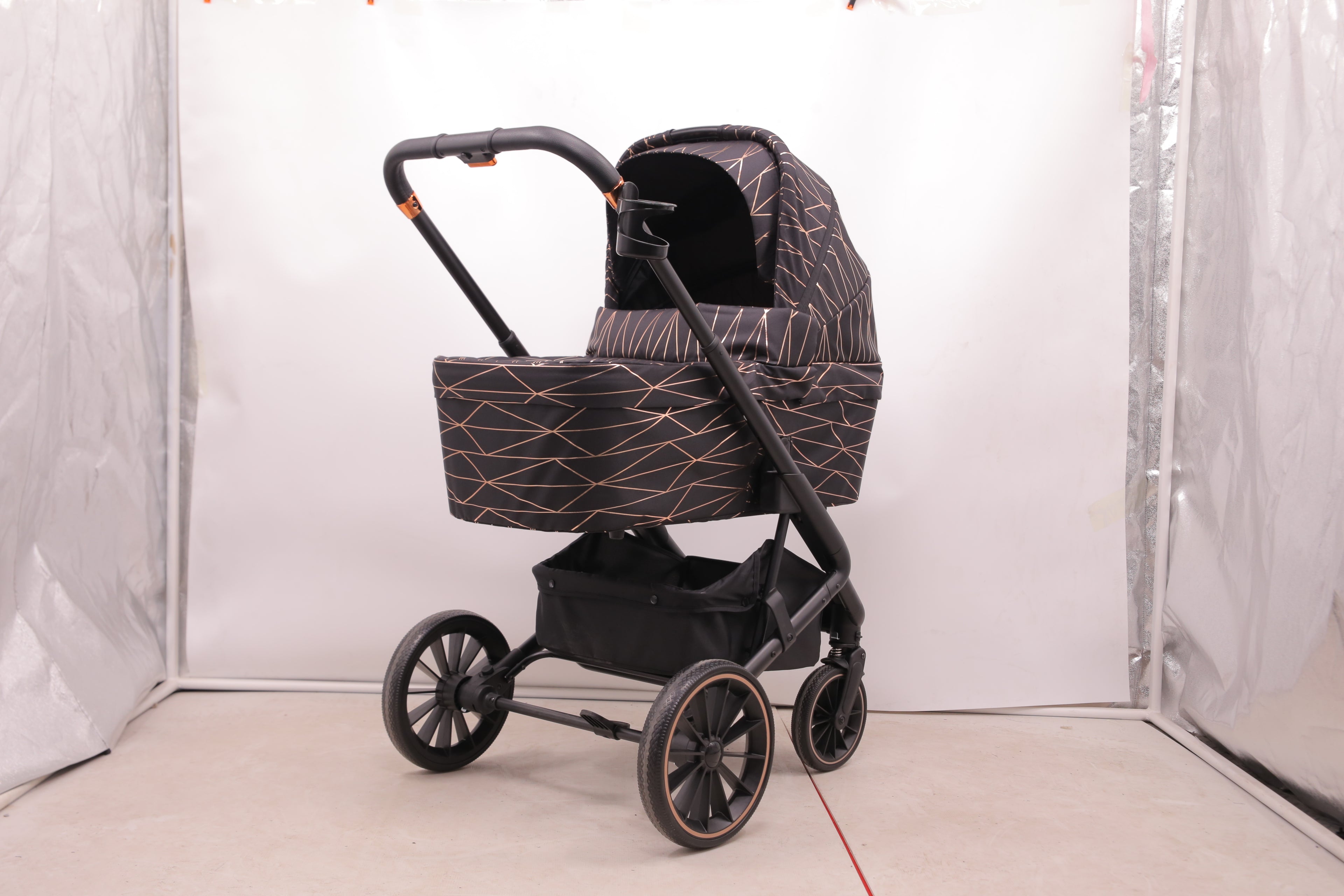 2-in-1-Kinderwagen, faltbar, für Neugeborene, mit Aluminiumrahmen und umkehrbarem Sitz