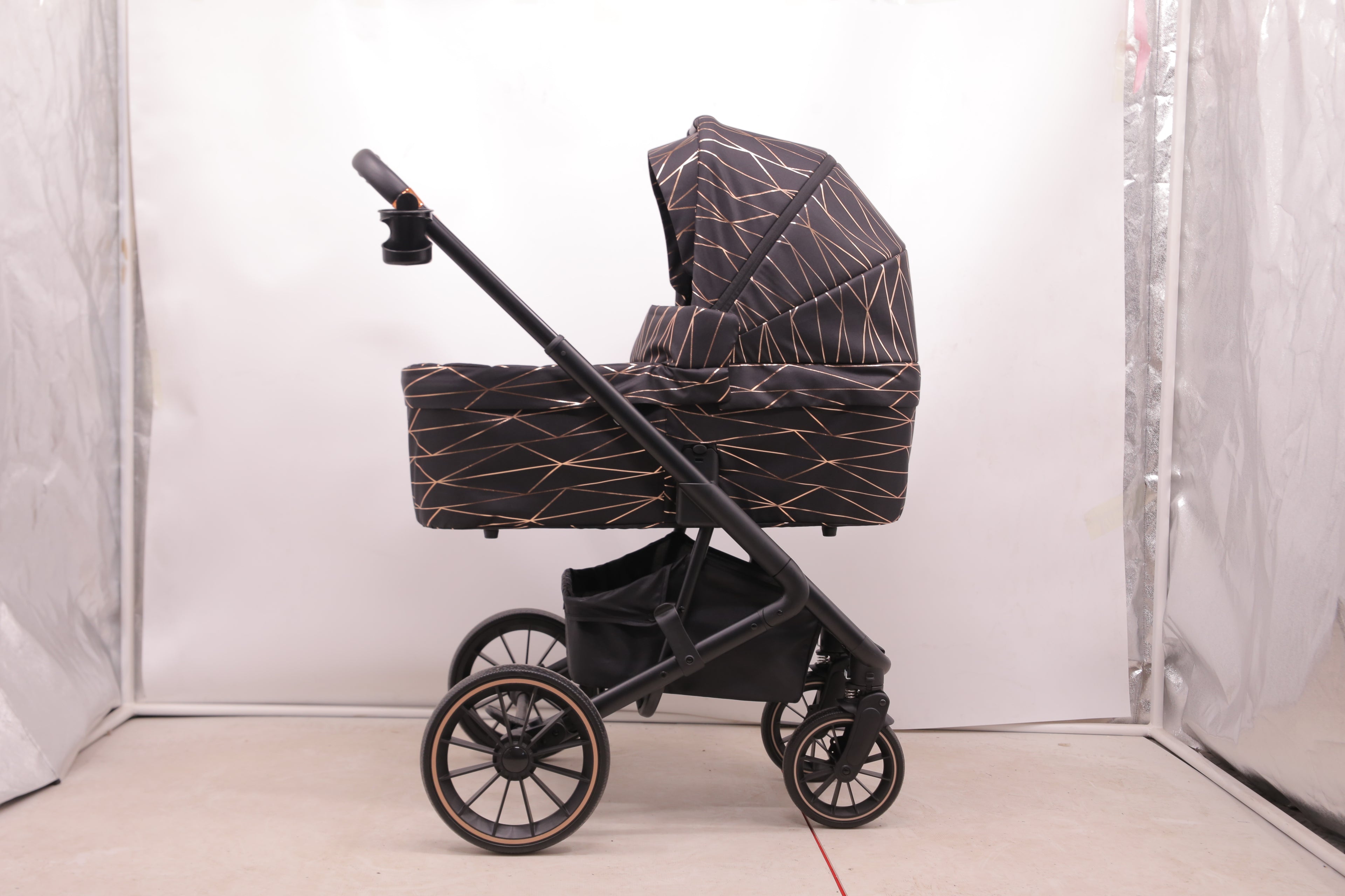 Baby Voyage kinderwagen Khaki 2-in-1 Federung Höhenverstellbarer Griff Zusammenklappbar Gleiten