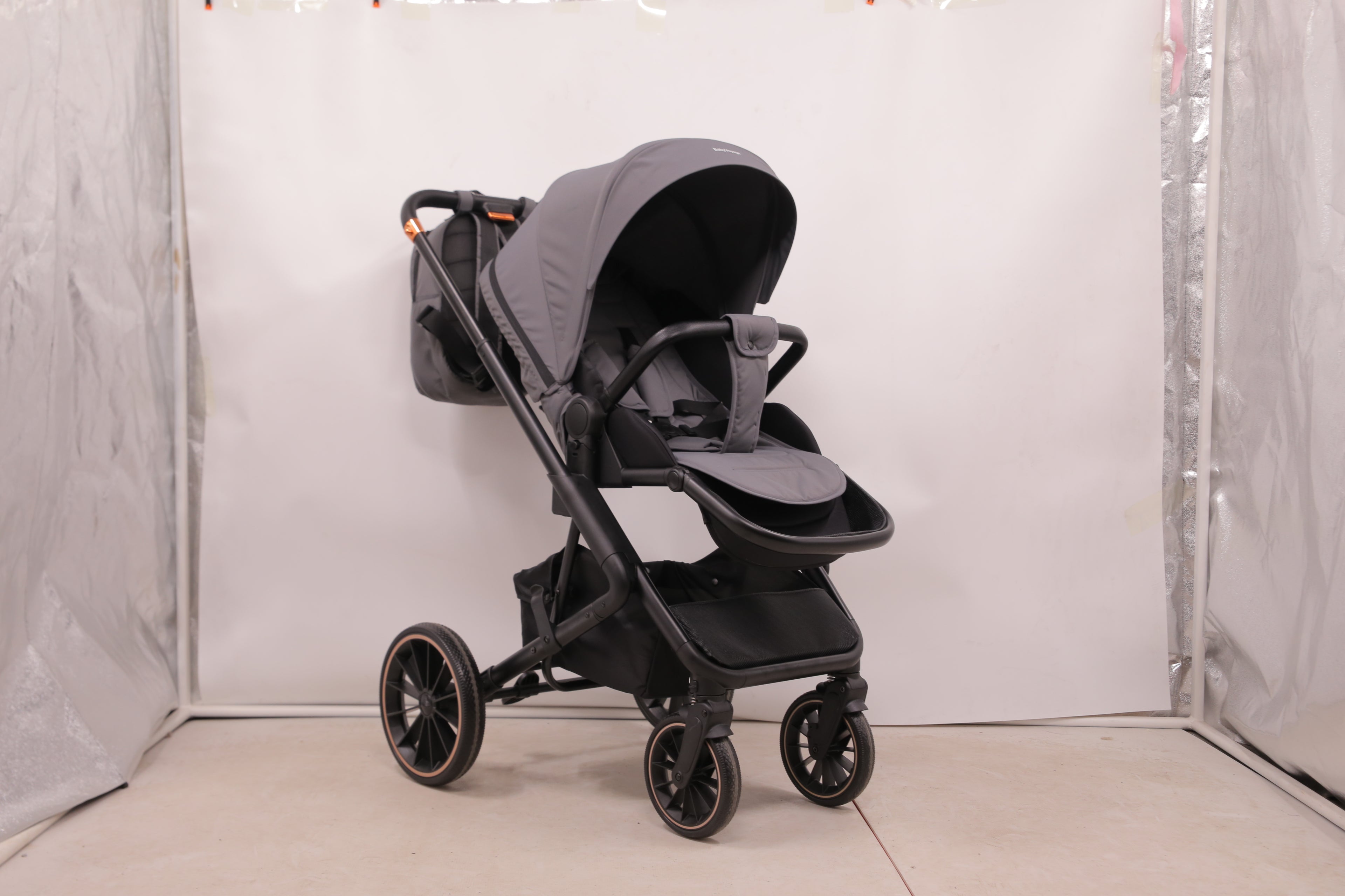 BabyVoyage 2-in-1 kinderwagen Geeignet für Neugeborene Einhand-Faltung Schwarz