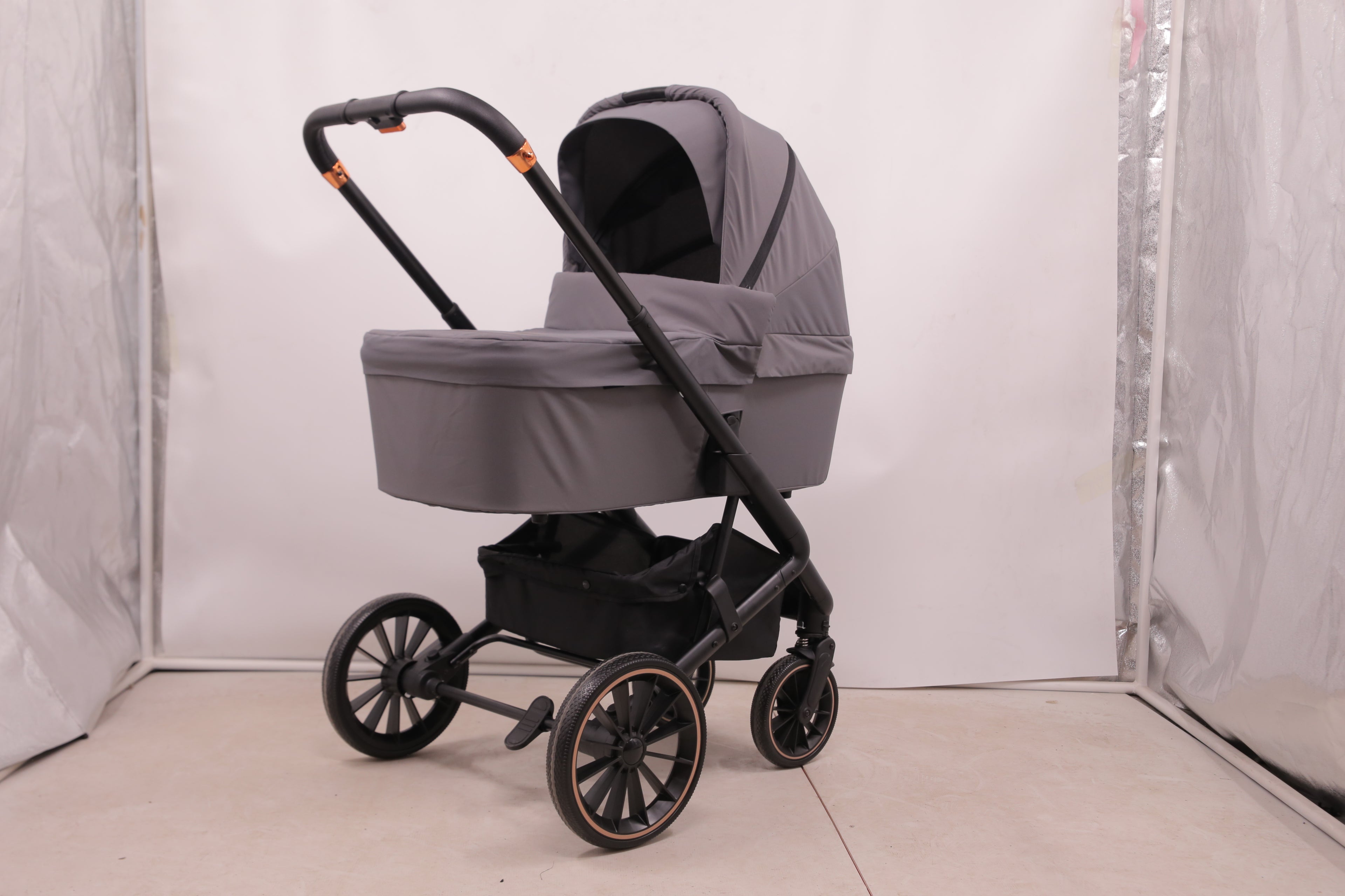 2-in-1-Kinderwagen, faltbar, für Neugeborene, mit Aluminiumrahmen und umkehrbarem Sitz