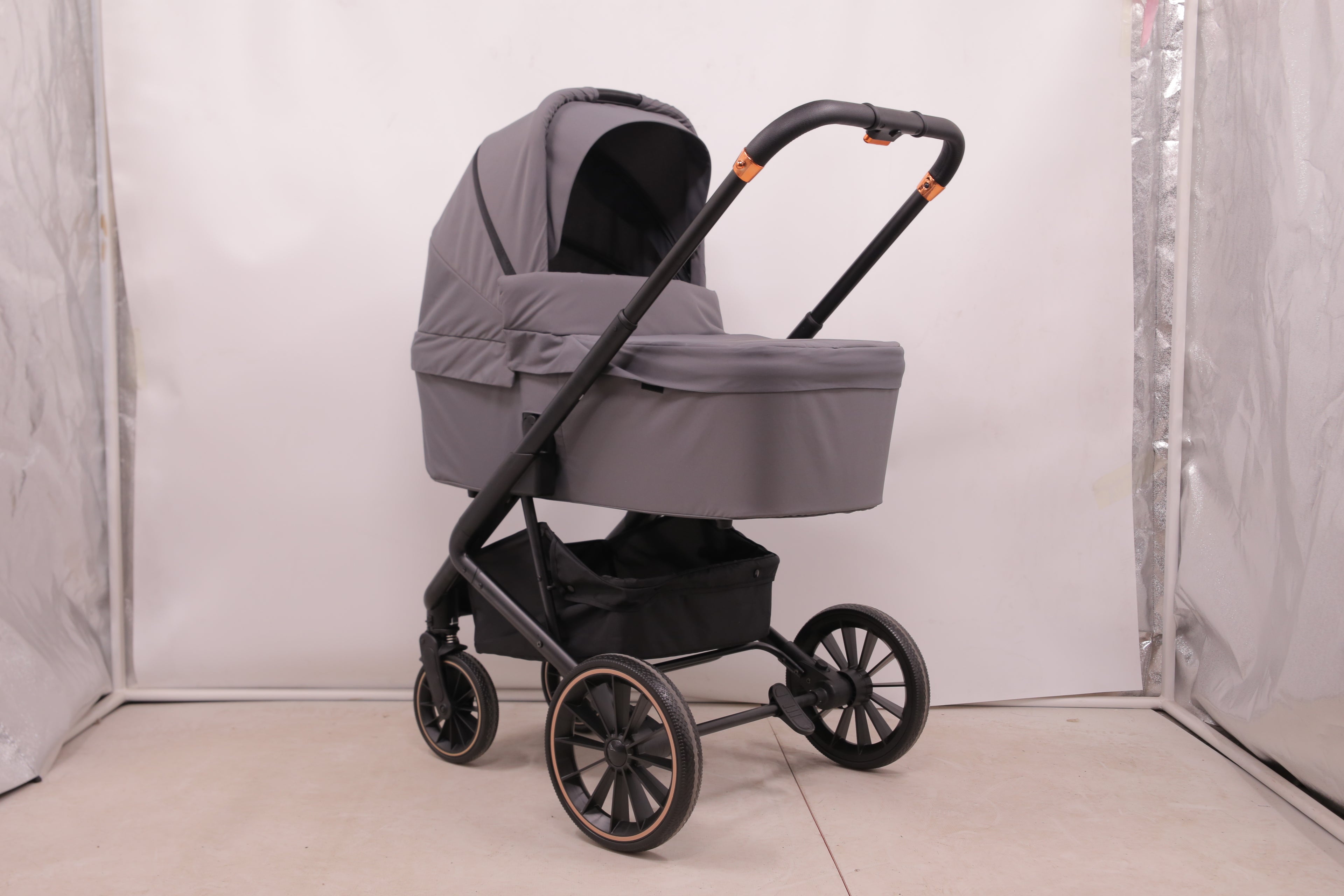 BabyVoyage 2-in-1 kinderwagen Geeignet für Neugeborene Einhand-Faltung Schwarz