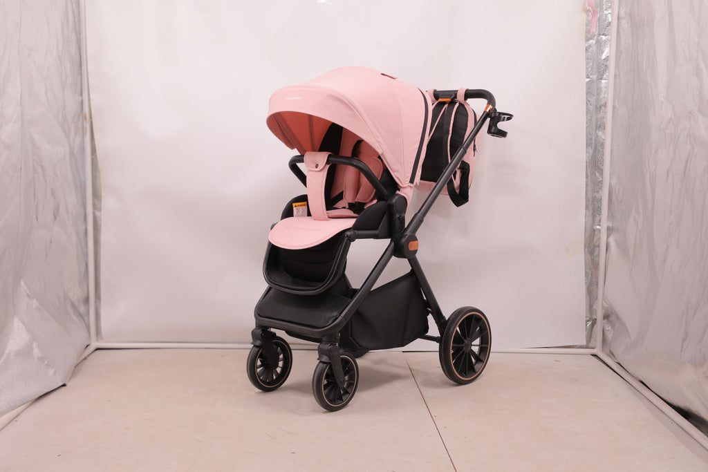 Baby Voyage kinderwagen Khaki 2-in-1 Federung Höhenverstellbarer Griff Zusammenklappbar Gleiten
