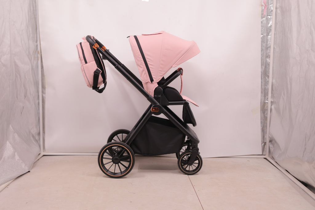 BabyVoyage 2 in 1 kinderwagen  Sternenhimmel-Grau Babywanne & Sportsitz, Räder 360° Stoßdämpfer
