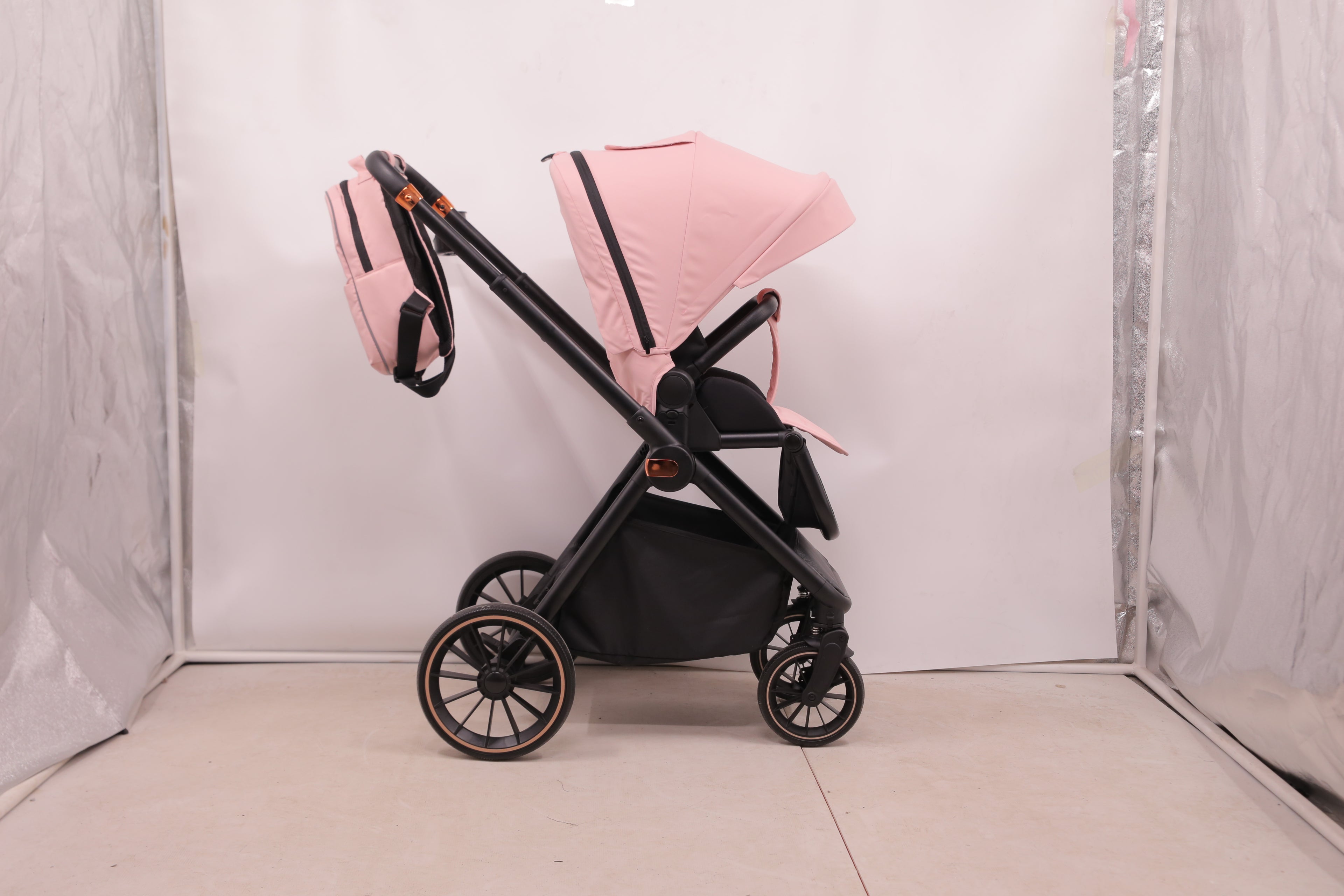 BabyVoyage 2 in 1 kinderwagen  Sternenhimmel-Grau Babywanne & Sportsitz, Räder 360° Stoßdämpfer