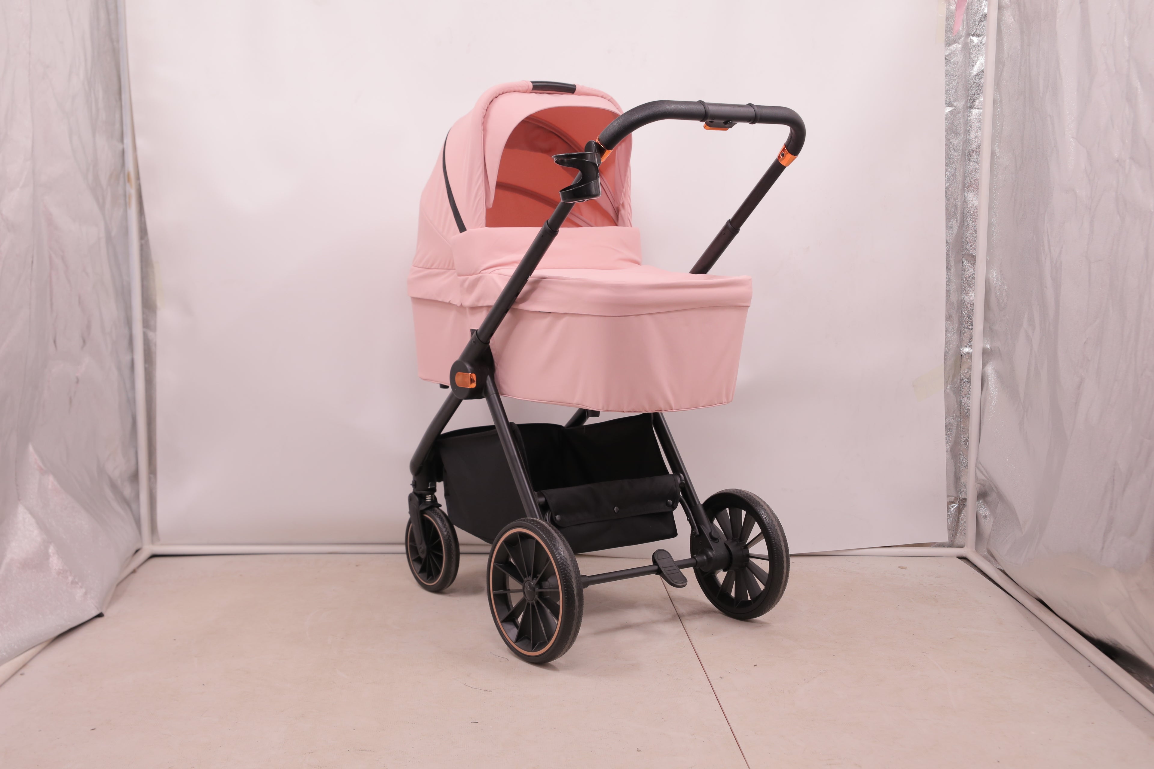 BabyVoyage 2-in-1 kinderwagen Geeignet für Neugeborene Einhand-Faltung Schwarz