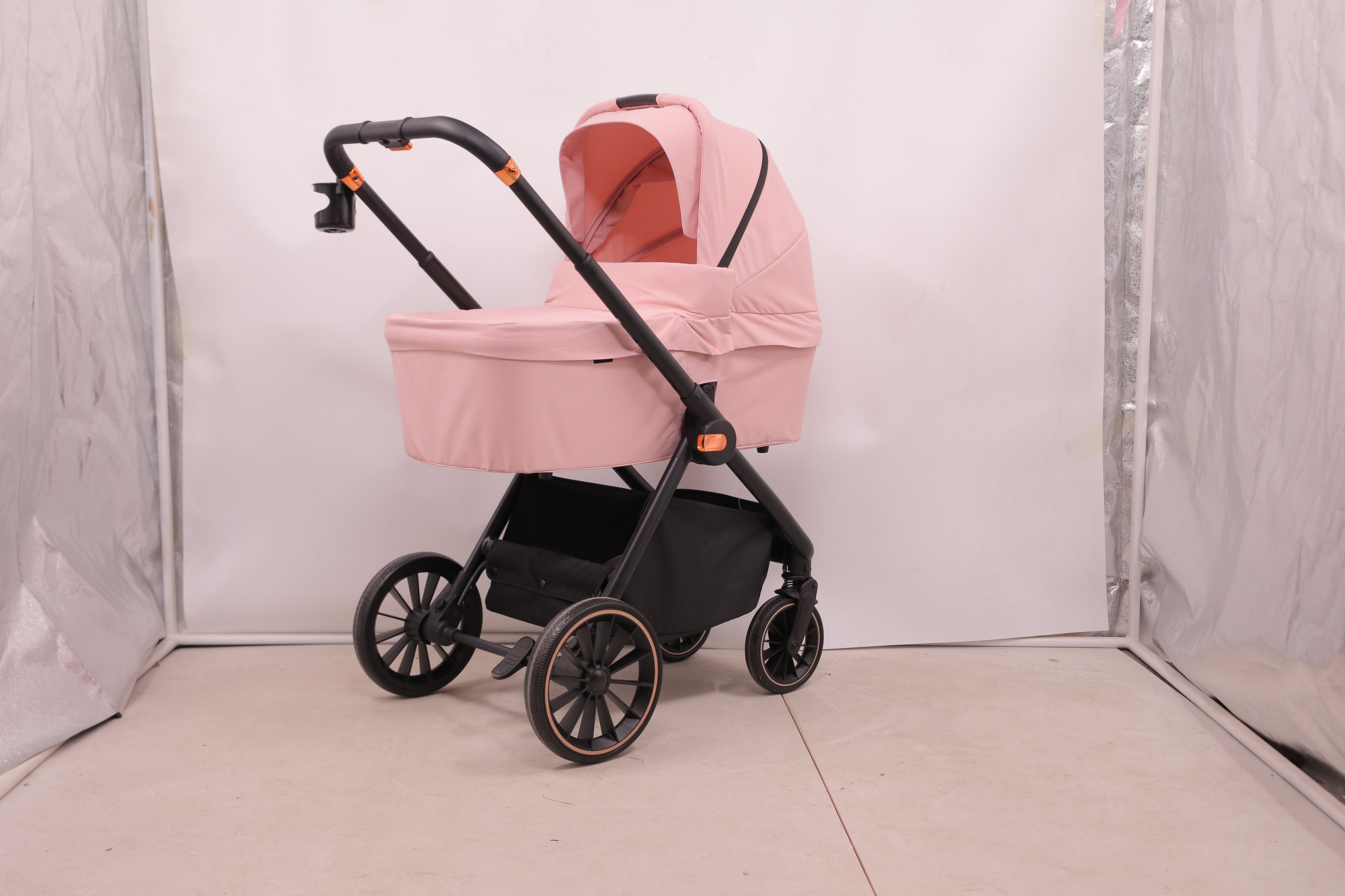 Baby Voyage kinderwagen Khaki 2-in-1 Federung Höhenverstellbarer Griff Zusammenklappbar Gleiten