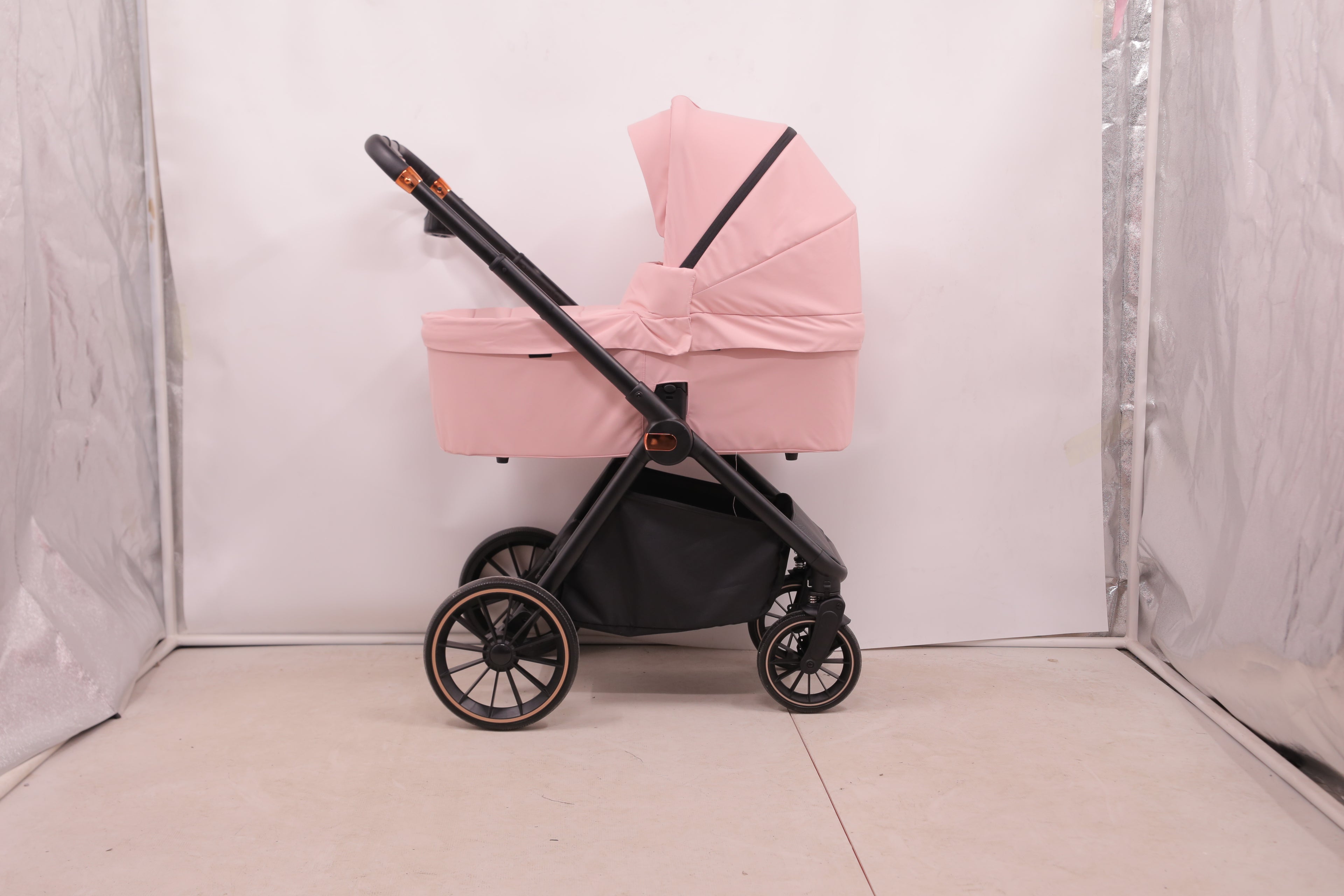 Baby Voyage kinderwagen Khaki 2-in-1 Federung Höhenverstellbarer Griff Zusammenklappbar Gleiten