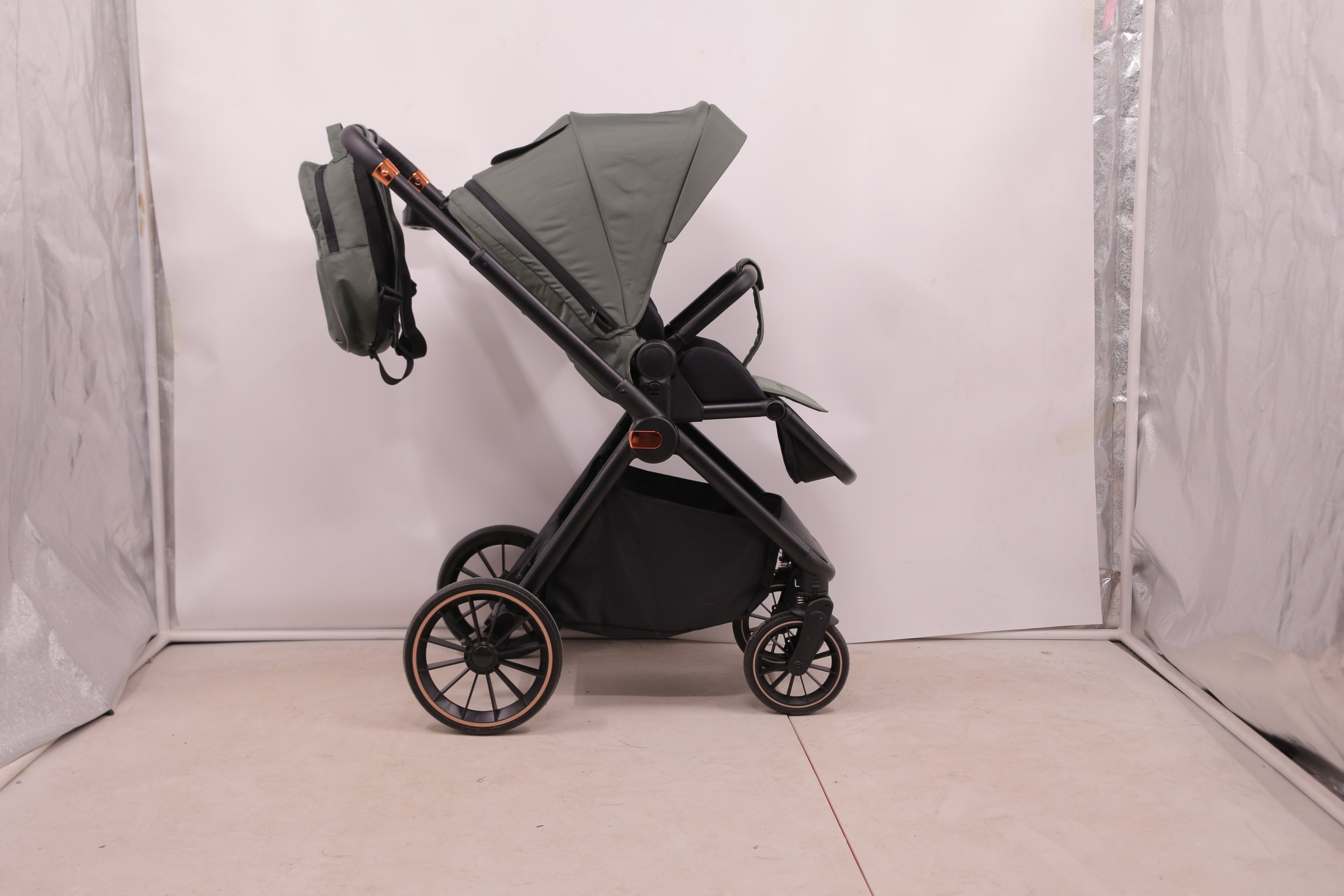 BabyVoyage 2 in 1 kinderwagen  Sternenhimmel-Grau Babywanne & Sportsitz, Räder 360° Stoßdämpfer