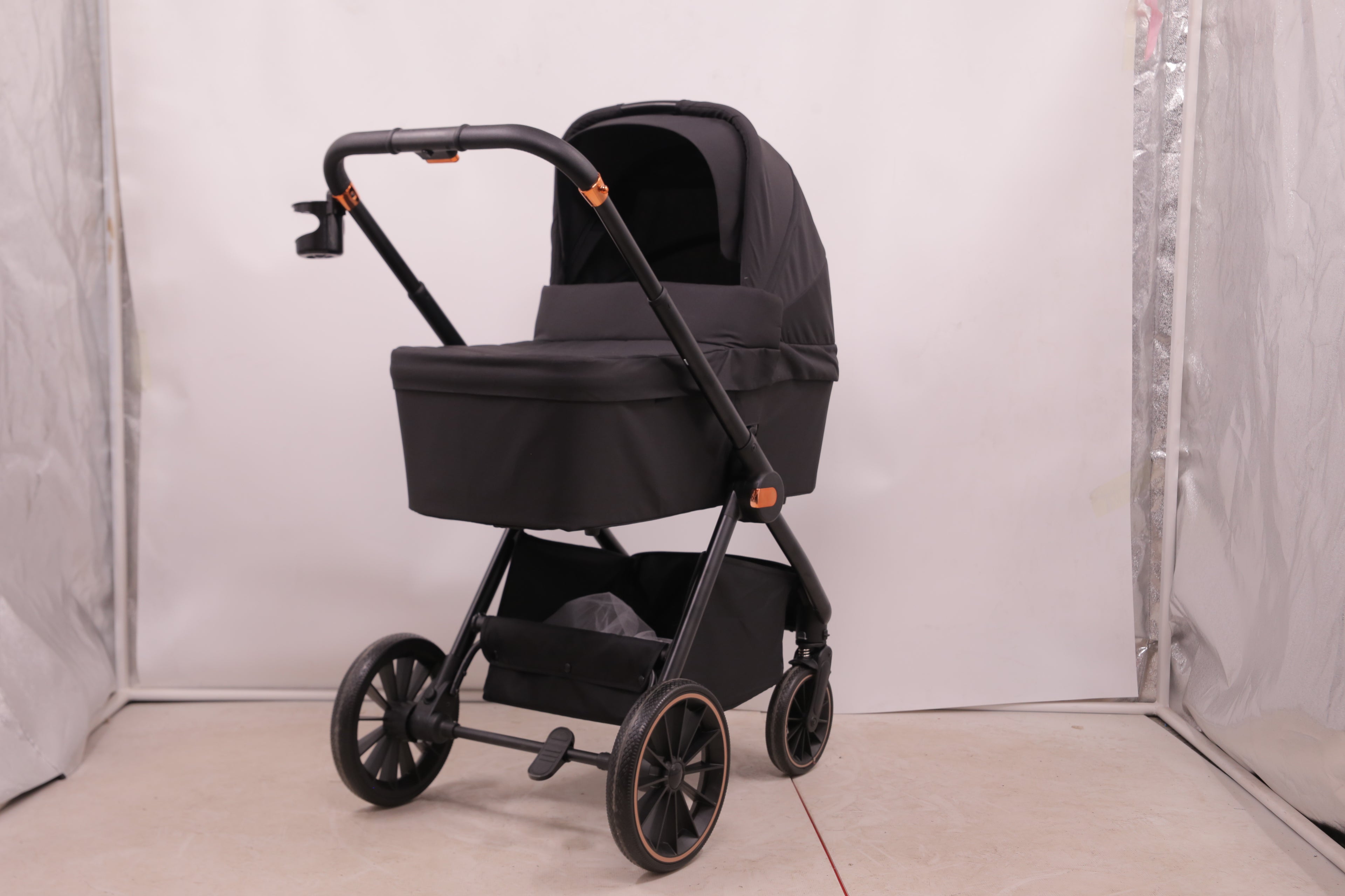 2-in-1-Kinderwagen, faltbar, für Neugeborene, mit Aluminiumrahmen und umkehrbarem Sitz