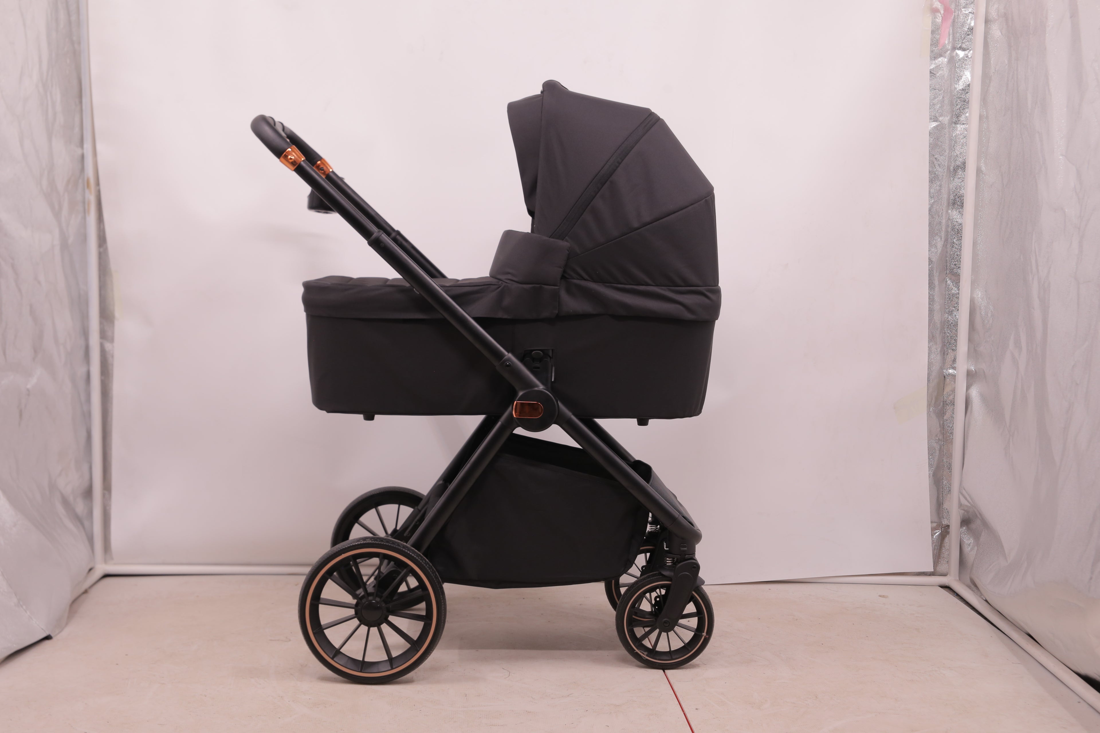 Baby Voyage kinderwagen Khaki 2-in-1 Federung Höhenverstellbarer Griff Zusammenklappbar Gleiten